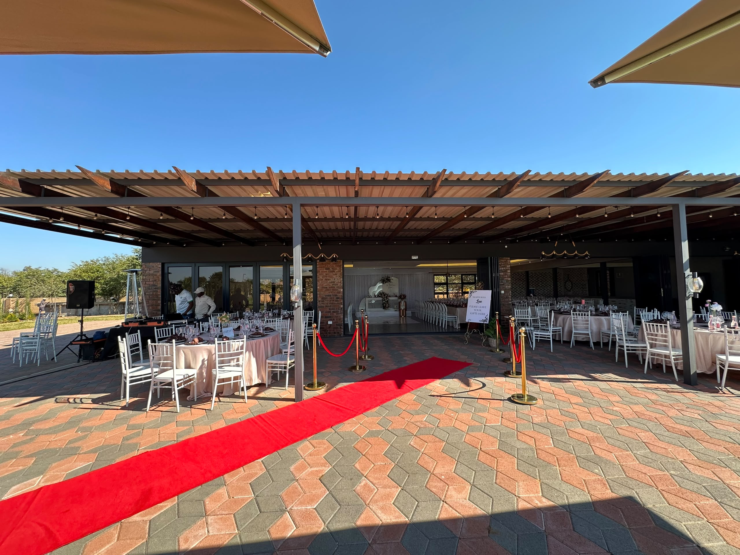 Event set up under the pergola